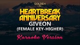 Heartbreak Anniversary - Giveon (FEMALE KEY- HIGHER) Karaoke