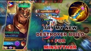 NEW DESTROYER BUILD FOR MINSITTHAR 2022 ( INSANE MATCH )🔥....MLBB