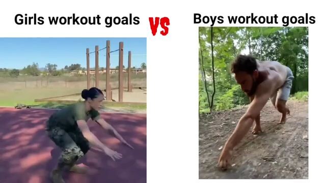 Girls Workout Goals VS Boy Workout Goals