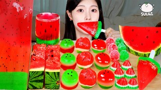 ASMR MUKBANG| 수박 디저트 아이스크림 탕후루 국수 젤리 먹방 & 레시피 DESSERT ICE CREAM MACARONS EATING