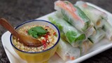 ปอเปี๊ยะสดเวียดนาม น้ำจิ้มสูตรเด็ด vietnamese springroll with special sauce
