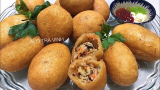 Cách làm Bánh Cam- Bánh Rán Nhân Mặn nở căng bên ngoài giòn trong dẻo xốp rất ngon và đơn giản