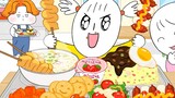【foomuk animation】School lunch is delicious! Fried rice with deep-fried sauce and udon noodles with 