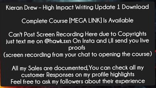 Kieran Drew – High Impact Writing Update 1 Download Course Download