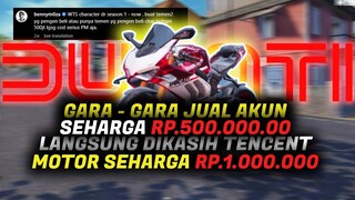 DIKASIH MOTOR DUCATI SAMA TENCENT CUMA RP.1.000.000 ?? GARA - GARA JUAL AKUN PUBGM ?? - PUBG MOBILE