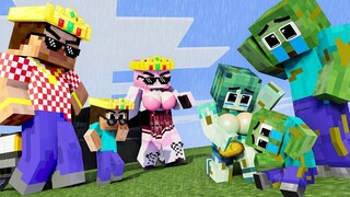 Monster School RICH Family Zombie 2 - เรื่องเศร้า - Minecraft Animation