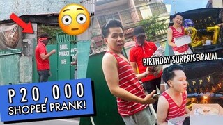 SHOPEE PRANK WORTH P20,000! (BIRTHDAY SURPRISE PALA!! 🎂🤣 INAWAY KO PA YUNG DELIVERY MAN!!)
