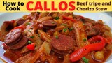 CALLOS CLASSIC RECIPE | How to cook Filipino Callos | BEEF tripe and Chorizo STEW