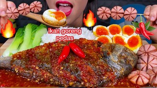 MAKAN IKAN GORENG PEDAS SOSIS TELUR *SPICY FRIED FISH SAUSAGE EGGS MASSIVE Eating Sounds