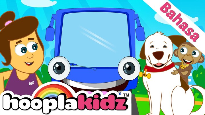 Berkendara Blue Bus | Wheels On The Blue Bus | Lagu Anak Anak & Lainnya | HooplaKidz Bahasa