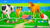 Magical Giant Animals in Farm - Farm Diorama 3D Cartoon Funny Animals Videos | Farm animals TV 2022