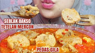 ASMR SEBLAK BAKSO TETELAN MERCON PEDAS GILA | ULUL ASMR MUKBANG INDONESIA