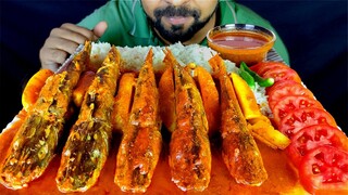 LONG WHISKERED CATFISH and POTATO CURRY, RICE, SALAD, SPICY GRAVY & CHILI ASMR MUKBANG | #LiveToEATT