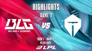 BLG vs TES | Highlights - Game 1 | Tuần 7 Ngày 2 | LPL Mùa Xuân 2022