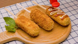 Cách làm HotDog món ăn đường phố Hàn Quốc siêu ngon, không cần bột