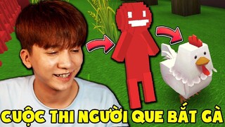 THỬ THÁCH T GAMING BIẾN THÀNH NGƯỜI QUE THAM GIA CUỘC THI BẮT GÀ CÙNG NOOB TEAM TRONG MINI WORLD