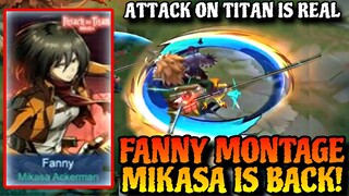 FANNY SATISFYING SUPER AGGRESSIVE! FANNY SKIN MIKASA ATTACK ON TITAN? 1 VS 5 PUN DI LIBAS HABIS!