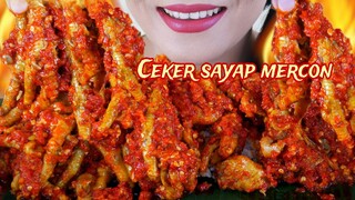 MAKAN CEKER MERCON DAN SAYAP AYAM PAKE NASI | ASMR MUKBANG INDONESIA