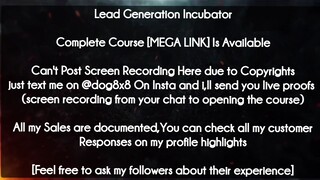 Lead Generation Incubator course download