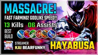 Hayabusa Best Build 2020 Gameplay by KAI BEARFUNNY. | DIAMONDS GIVEAWAY | Mobile Legneds