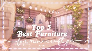 💫 Top 5 Best Furniture for MCPE 🦋 | The Girl Miner 🌸