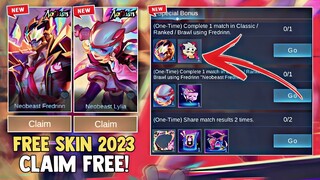 NEW NEOBEASTS EVENT 2023! GET YOUR FREE NEOBEASTS SKIN AND RANDOM SKIN + REWARDS | MOBILE LEGENDS