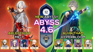 [NEW ABYSS] C0 Arlecchino Melt & C0 Alhaitham Hyperbloom | Spiral Abyss 4.6 | Genshin Impact