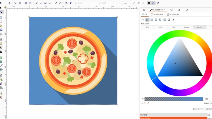 Let's draw pizza in Inkscape. Flat design | Inkscape tutorial