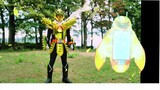 Kemunculan ketujuh Kamen Rider Gochard membentuk efek suara transformasi bilingual Tiongkok dan Jepa