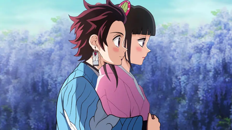 Doujin painting] Kamado Tanjirou hugging Tsuyuri Kanao - Bilibili