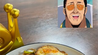 General Kizaru eats red dog fried noodles after get off work