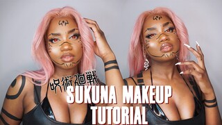 SUKUNA COSPLAY TUTORIAL | BLACK GIRL EDITION | ANIME MAKEUP