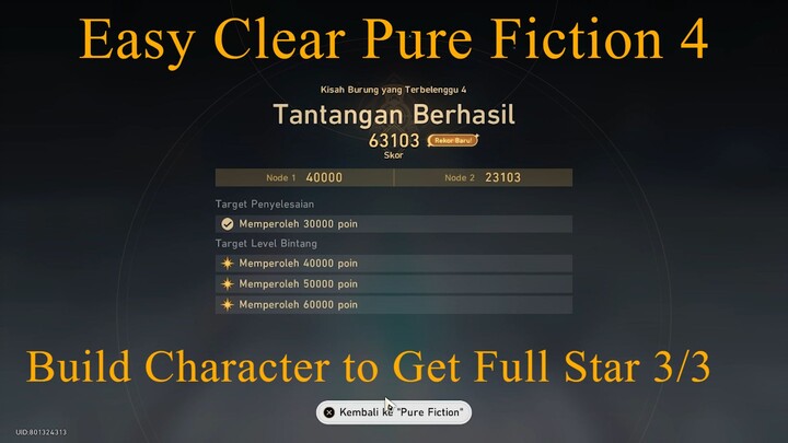 Honkai StarRail | Build Karakter Menyelesaikan Pure Fiction 4 Full Star 3/3. Patch 2.0
