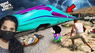 Franklin Stealing Bullet Train With Shinchan - GTA 5 #90
