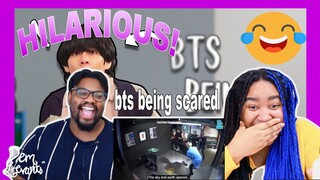 BTS being scared :)| REACTION