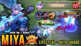Miya with Lifesteal Build AUTO SAVAGE!! - Build Top 1 Global Miya ~ MLBB