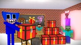 HUGGY WUGGY GAVE A GIFT TO KISSY MISSY - MONSTER SCHOOL - MINECRAFT ANIMATION