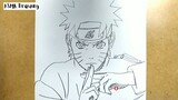 ASMR drawing Naruto ... VERY EASY ,, how to draw NARUTO manga from japan