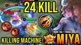 24 Kills!! Miya Inspire The Killing Machine!! - Build Top 1 Global Miya ~ MLBB