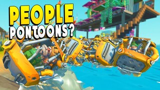 Can People Pontoons Make Our Base Float? - Scrap Mechanic Survival EP 16