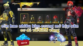 Garena free fire| mở hộp săn cơ đỏ và bích vàng bao nhiêu kim cương mới đủ?