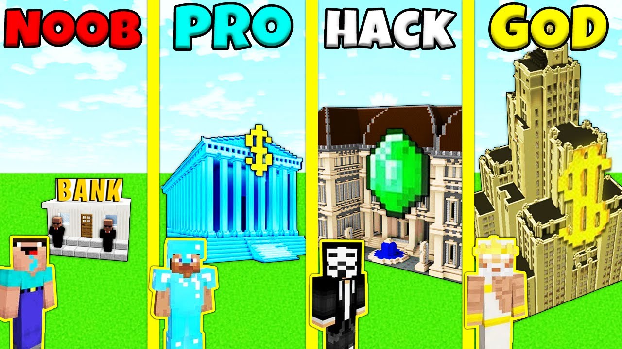 Minecraft NOOB vs PRO vs HACKER: AMONG US HOUSE BUILD CHALLENGE in