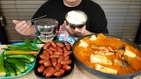 꽁두김치찌개+비엔나+땡초+반숙공기밥3 한식요리먹방 MUKBANG