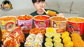 ASMR MUKBANG 편의점 핵불닭 미니!! 떡볶이 & 핫도그 & 김밥 FIRE Noodle & HOT DOG & GIMBAP EATING SOUND!