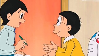 Episode baru Doraemon: Nobita menggunakan ban berjalan untuk memanggil Shizuka keluar dari kamar man