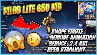 Data MLBB Lite 650MB! (Super Smooth, Swipe Emote, Open Startlight, Remove Entrance Animation) | MLBB