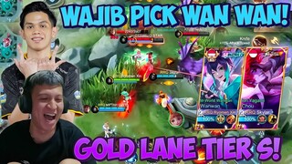 WANWAN GOLD LANE TIER S AUTO PICK DI META RANKED SEKARANG BARENG CHOU RRQ SKYLAR !