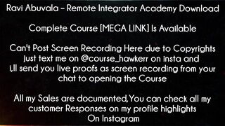 Ravi Abuvala Course Remote Integrator Academy Download