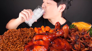 Mukbang mì tương đen và gà nướng BBQ 1 #food