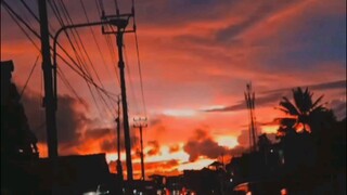 sunset di sore hari